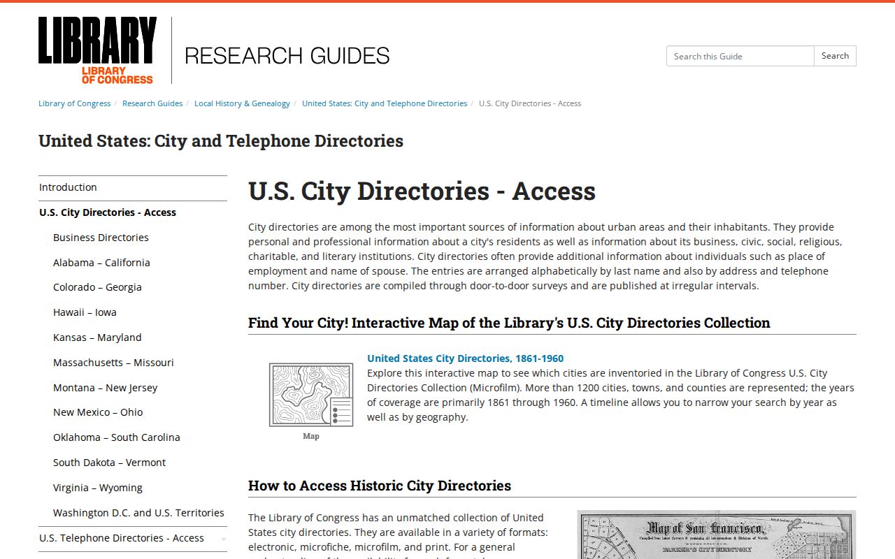 Englewood City Directory catalog research in the Library of Congress collection guide