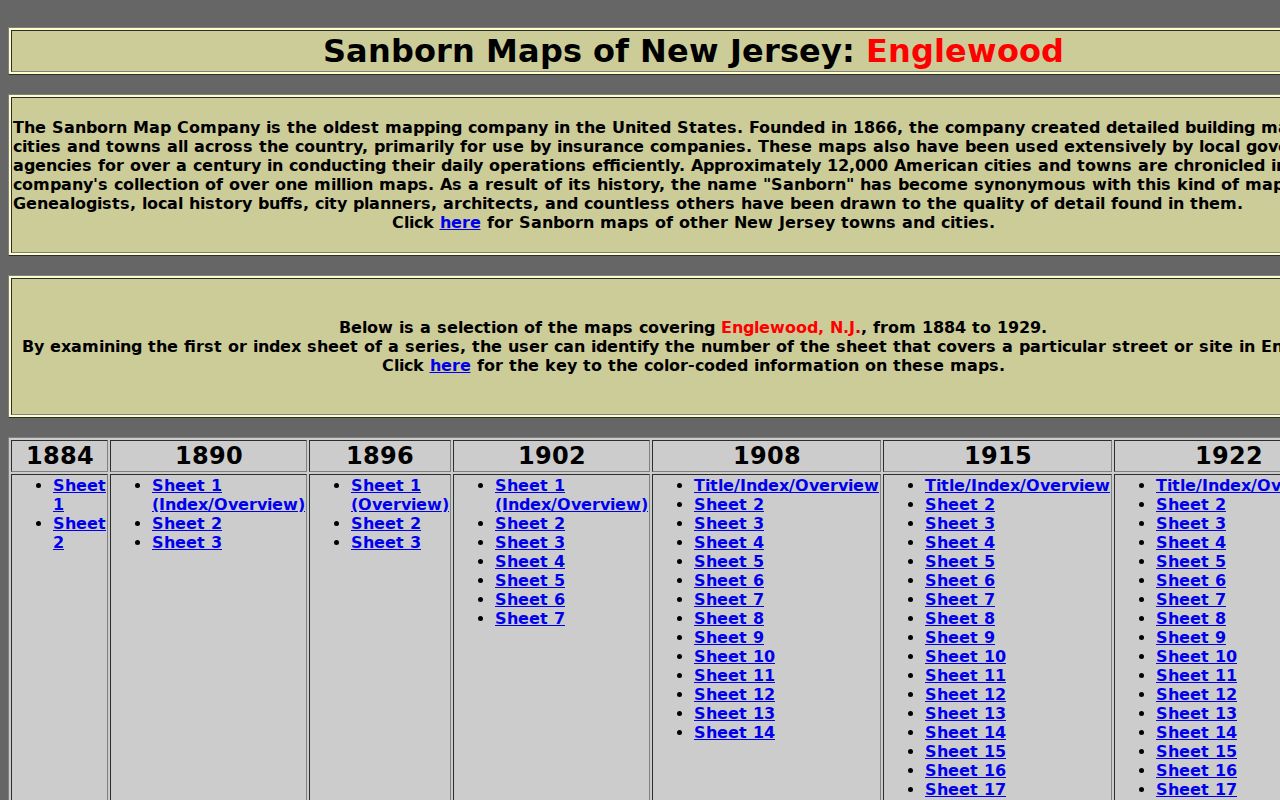 Englewood city directory address research using Princeton Sanborn map index