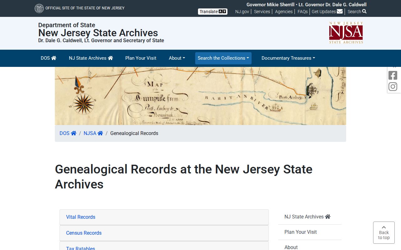 Englewood previous residents archival research at New Jersey State Archives
