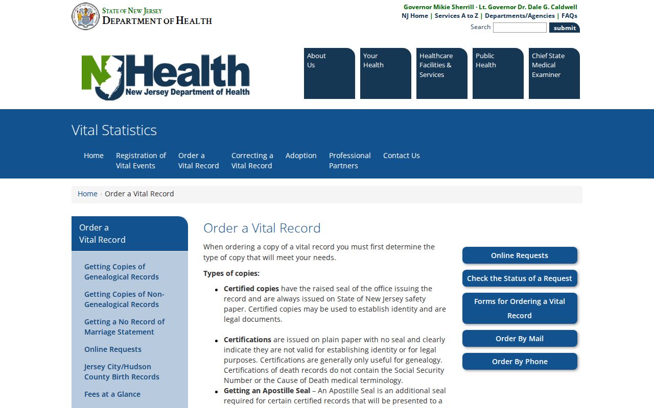 Englewood resident lookup through New Jersey vital-record ordering