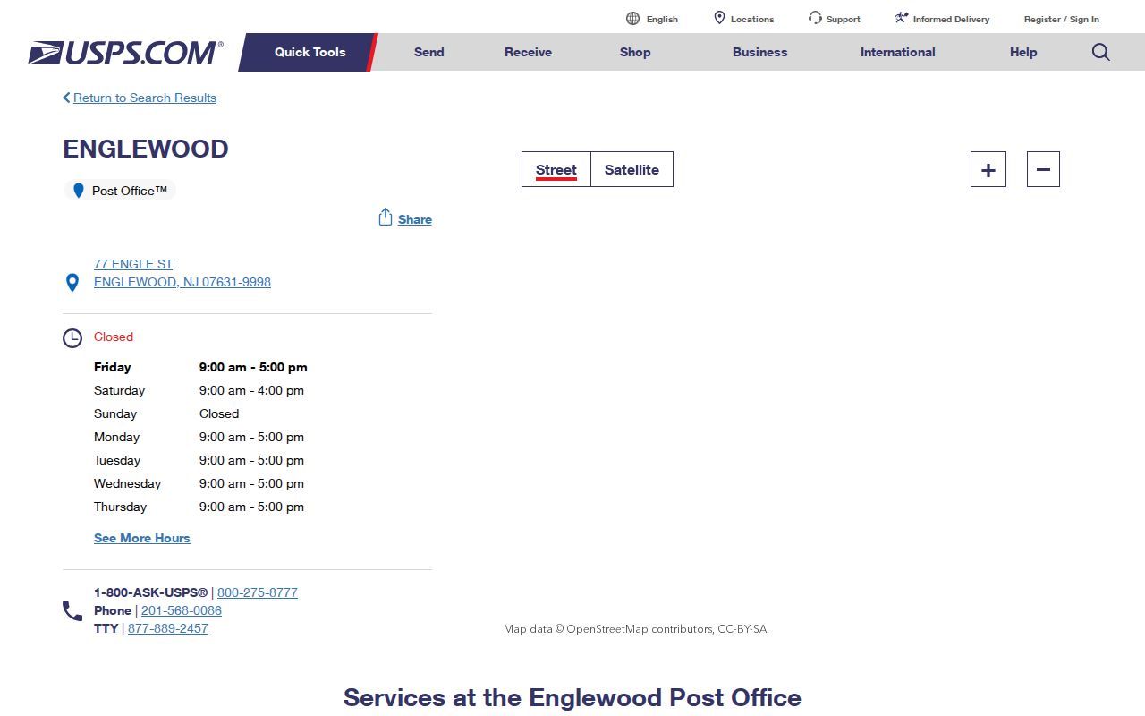 Englewood ZIP code directory USPS post office details